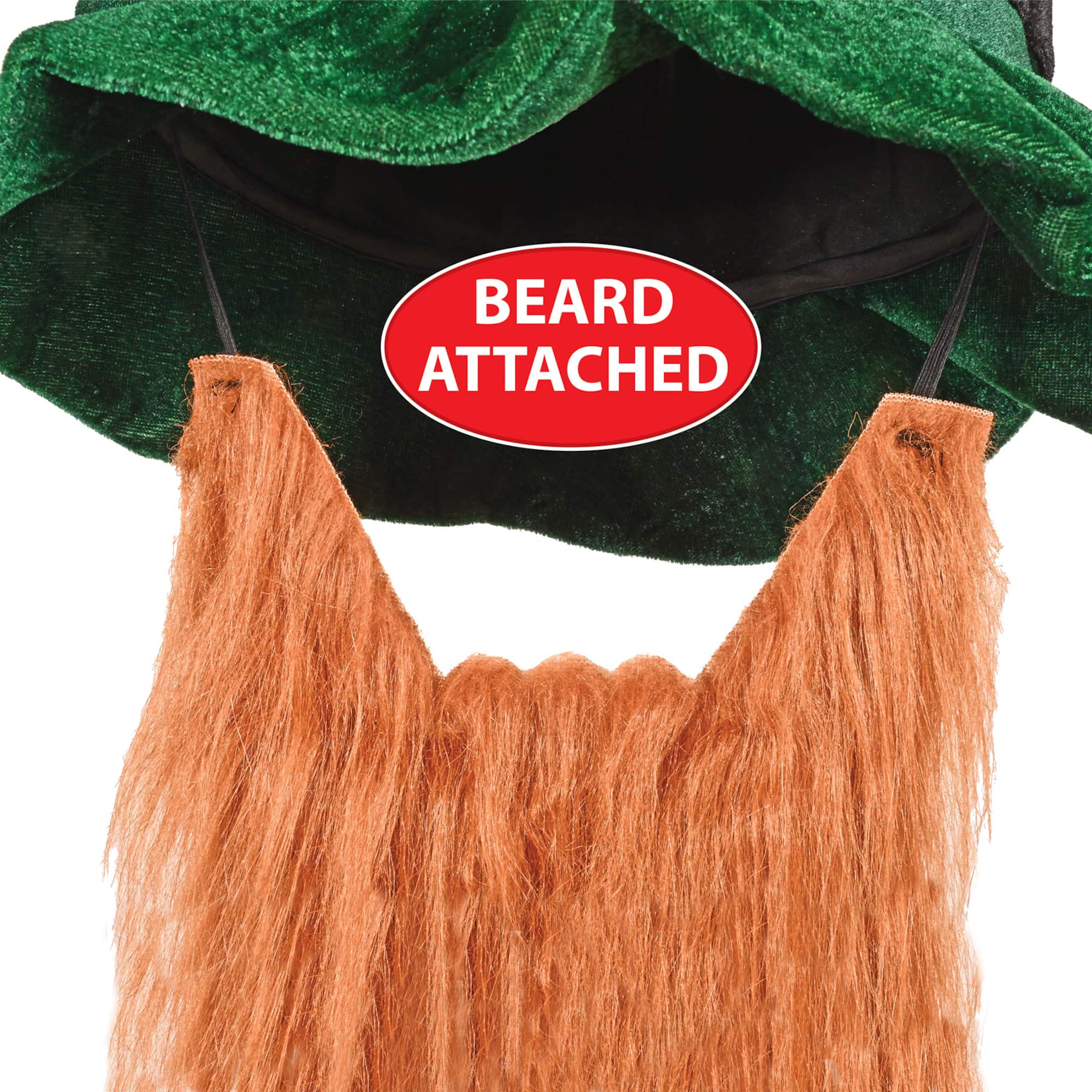Beistle Green Leprechaun Plush Hat with Orange Beard